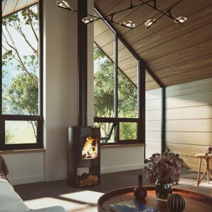 Nectre N60 Curved Freestanding Wood Heater - Image 1