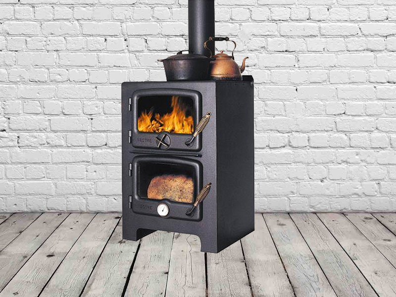 Freestanding Wood Fire Heater with Bakers Oven & Cook Top