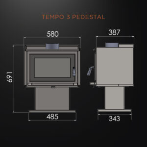 Kemlan Tempo 3 Legs Freestanding Wood Fireplace - Image 3