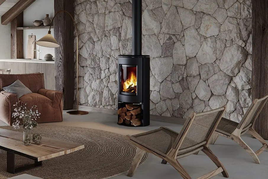 Nectre Form Freestanding Wood Fireplace