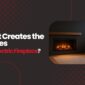 Electric fireplace with LED flame effect and ember bed in a modern living room