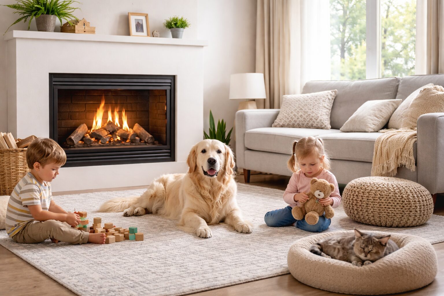 Gas Fireplaces Safe for Families With Kids and Pets